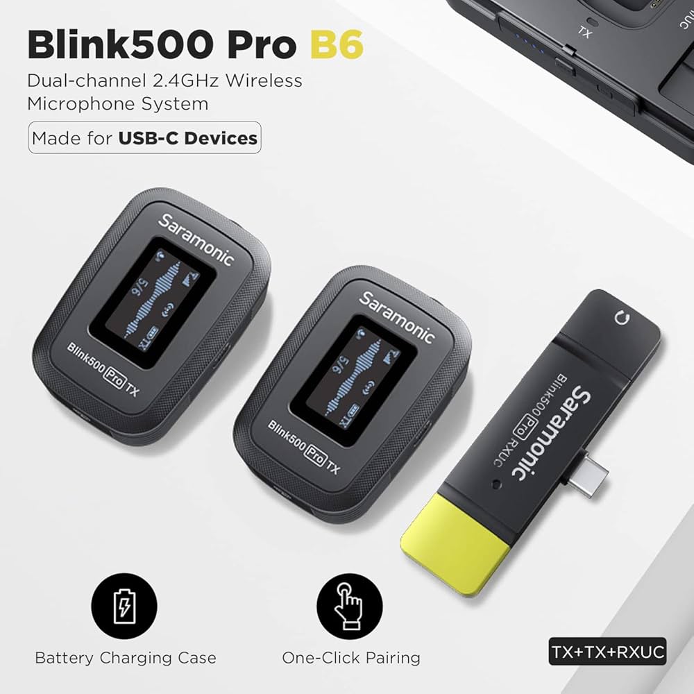 Saramonic Blink 500 PRO シリーズ B6 ミニデュア Saramonic Blink500 Pro B6 mini dwukanałowy bezprzewodowy